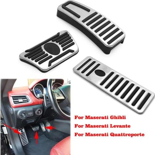 Stainless Steel Gas Fuel Brake Footrest Pedals Rest Foot Pad Set For Maserati Ghibli Levante Quattroporte 2014 2015 2016 2017