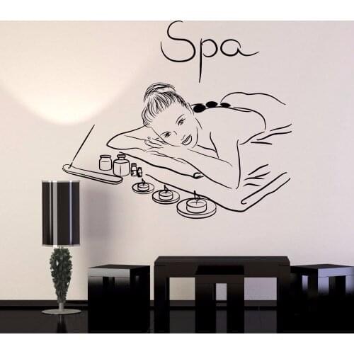 Grooming Salon Decal Beauty Salon Spa Beauty Salon Massage Relax Girl Candle Stickers Removable Vinyl Art Wall Sticker B125