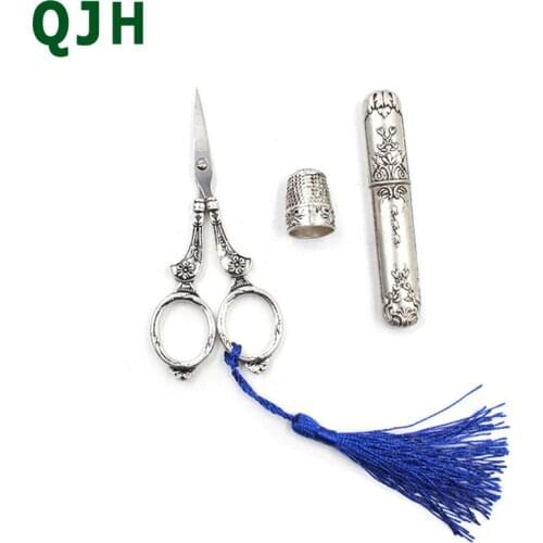 Scissors Bottom Needle Needle cylinder Sewing DIY Craft Tools Vintage Embroidery Scissors Cross Embroidery Tailoring Tools