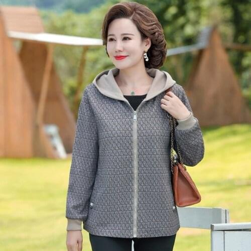 Middle-Aged Fat Mothers Wear Autumn And Winter Hooded short Jacket Womens Plus Size Woolen Coat Clothing