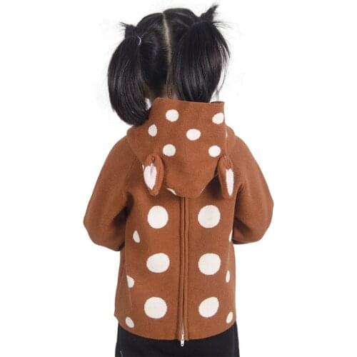 2018 Autumn New Baby Girls Boys Sweaters Hooded Cardigans Toddler Kids Boys Animal Deer Knitted Sweater Outwear Kids Clothes