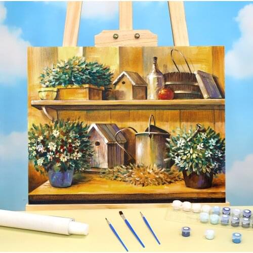 Landscape House Paint By Numbers Package Acrylic Paints 50*70 Oil Painting Wall Decoration Crafts For Adults For Handicraft