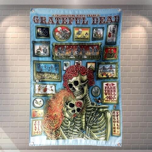 Rock Band \ Hip Hop \ Heavy Metal \ Regga Poster Four-hole Flag Banner Tapestry Vintage Wall Art Bar Cafe Home Decoration