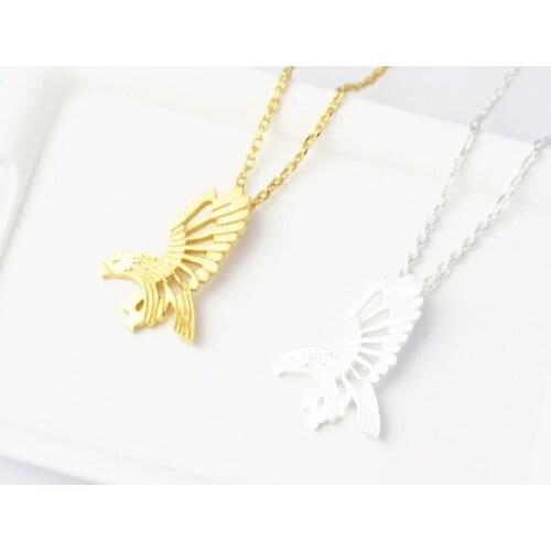 The latest elements animal shapes pendant necklace Hollow out eagle necklaces for women and color