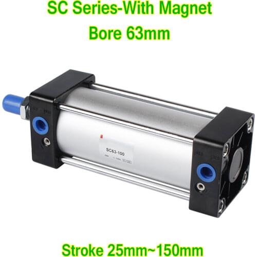 SC Series Bore 63mm SC63 Standard Air Cylinder SC63-25S SC63-50S SC63-75S SC63-100S SC63-125S SC63-150S Pneumatic Cylinder