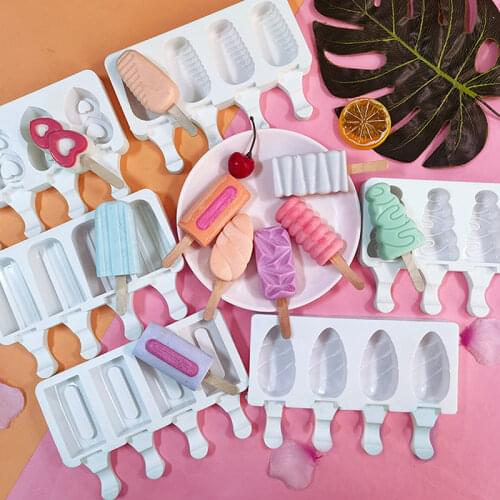 Silicone Ice Cream Popsicle Molds Magnum Chocolate Dessert Lolly Mold Palette Ice Cream Makers Tray Kitchen accessories