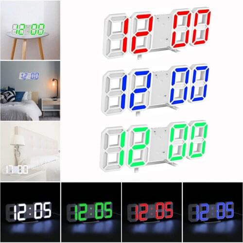 Creative Home Decor Desk Lamp Lighting Modern Design LED Digital Clock 3D Electronic Luminous Nightlight Wall Clocks