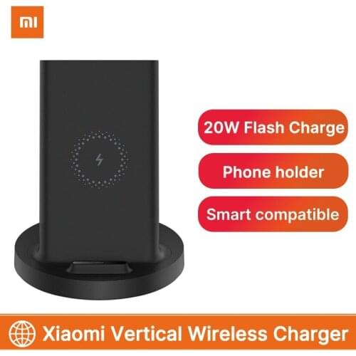 Xiaomi Vertical Wireless Charger 20W Max Flash Charging Qi Compatible Multiple Safe Stand Horizontal for Mi 9 (20W) MIX 2S
