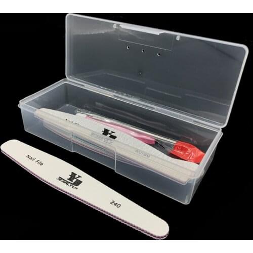 High Quality 1pcs Rectangle Empty Storage Box Nail Art Tool Nagels Spulletjes Plastic Buffer Files Strip Pens Manicure Container
