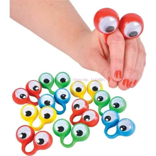 1000PCS Eye Finger Puppets Plastic Rings with Wiggle Eyes toy Favors for Kids Assorted Colors Gift Toys Pinata Fillers