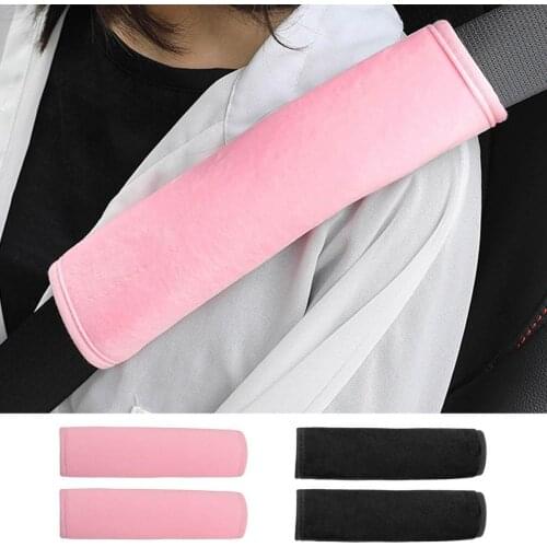 2pcs Car Safety Seat Belt Cover Universal Soft Car Seat Belt Cover Cute Plush Backpack Straps Cover Shoulder Pads For Bag Hot
