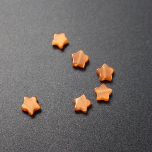 20Pcs/Lot 8mm*2.5mm Star shape Glass Cat-eye Beads Orange Color for jewelry making