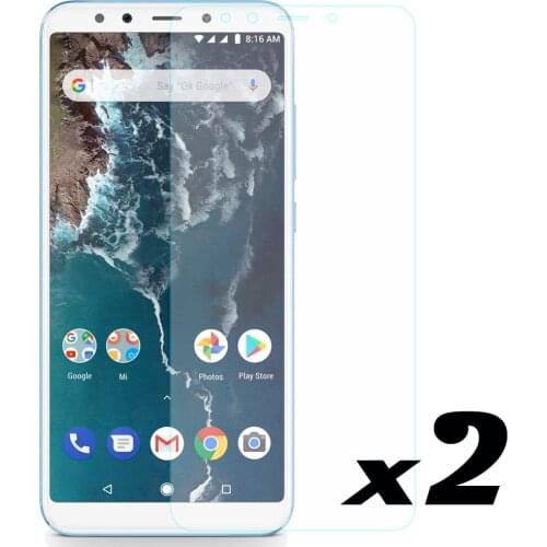 2 x 9H HD Tempered Glass Screen Protector Explosion-proof Protective Scratch Resistant Front Glass Films For Xiaomi A2 / A2 Lite