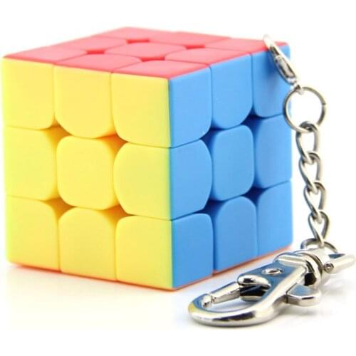 3x3x3 Mini Magic Cube 3.5cm Smooth Puzzle Portable Pocket Key Chain Educational Toys For Children Adult Key Decoration J0054