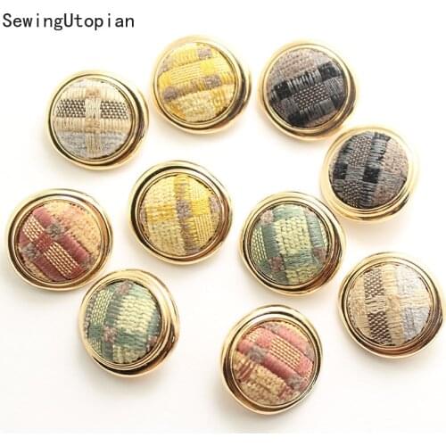 5PCS Cloth Button New Spot Fashion Suit Sweater Button Metal Gold Shank Button for Clothing Accessories Decorative 18-25mm