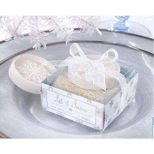 Handmade scented soap white snow wedding soap gifts favors baby shower favors Christmas gifts wholesale