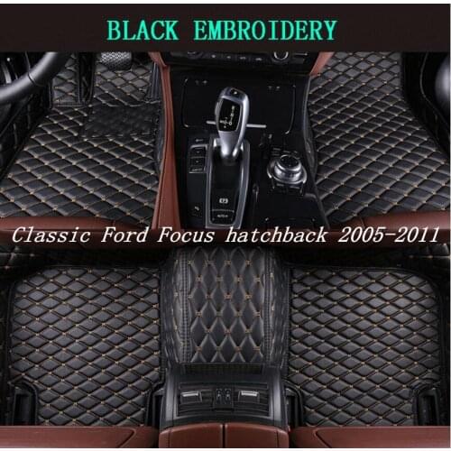 Auto Floor Mats For Classic Ford Focus hatchback 2005-2011 Foot Carpets Car Step Brand New Embroidery Leather Mats