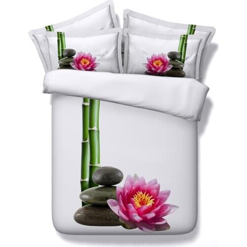 Bamboo Bedding set 3D Floral sheets duvet cover bedspread bed in a bag Designer doona Queen size King double twin 4PCS