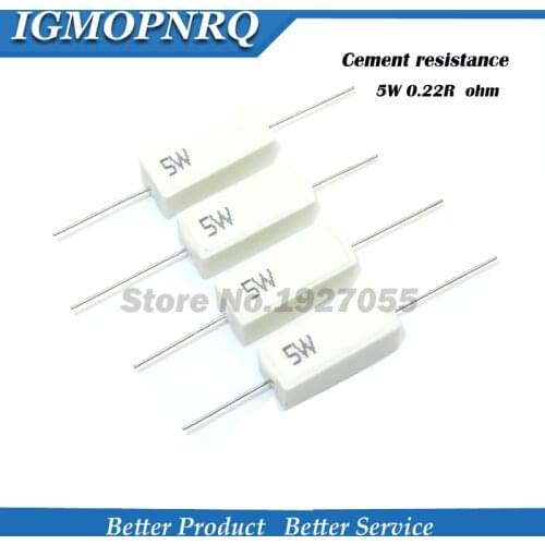 10pcs High quality 5w Cent resistance 0.22 ohm 0.22R 5W 5% Cement resistor NEW