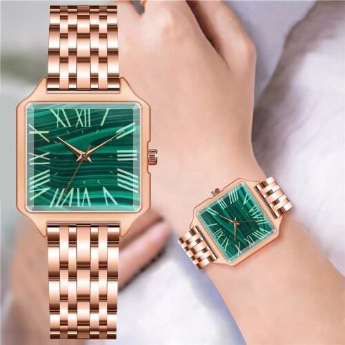 CCQ Brand Watches Women Luxury Rose Gold Square Roma Watches Ladies Steel Simple Casual Quartz Watches Clock