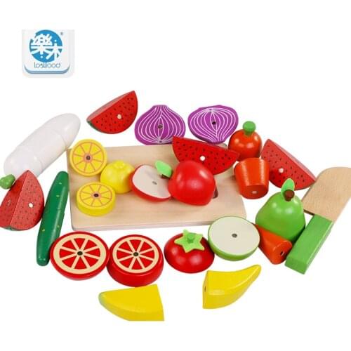 Wooden Kids toys simulation Cutting of fruits and vegetables kitchen toys for children Montessori education Wooden toys gifts