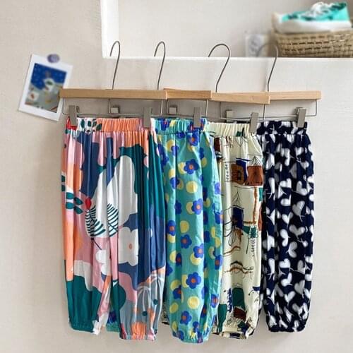 Children\s Loose, Lightweight, High-quality Cotton, Colorful Mosquito Pants