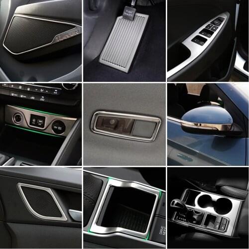 For Hyundai Tucson 2015-2018 Gear Shift Window Lift Switch Handle Brake Panel Speaker Audio Ring Reading Light Rest Pedal Trim
