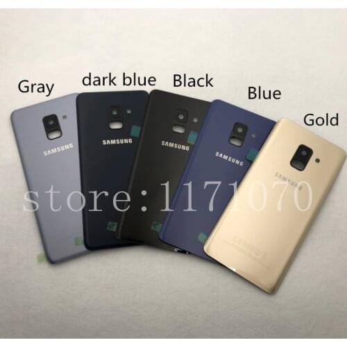 For Samsung Galaxy A8 2018 A530 SM-A530F A8 plus A730F Housing Battery Glass Back Cover Camera Lens Cover+ Waterproof Sticker