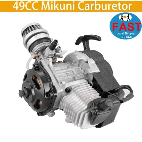 Honhill 49cc Engine 2-Stroke Pocket Bike Pull Start Engine For Motorcycle Motocross Dirt Bike Quad With Carburetor Air Filter