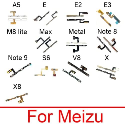 Power & Volume Flex Cable For Meizu M8 X8 V8 S6 A5 M3e M3 E3 E2 E X M3X Max Lite Side Key Button Flex Cable Replcement Repair