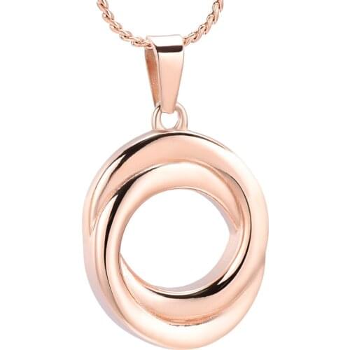 K001 Stainless Steel Double Circle of Life Cremation Pendant Keepsake Necklace Ashes Urn for Pet/Human Memorial Funeral Jewelry