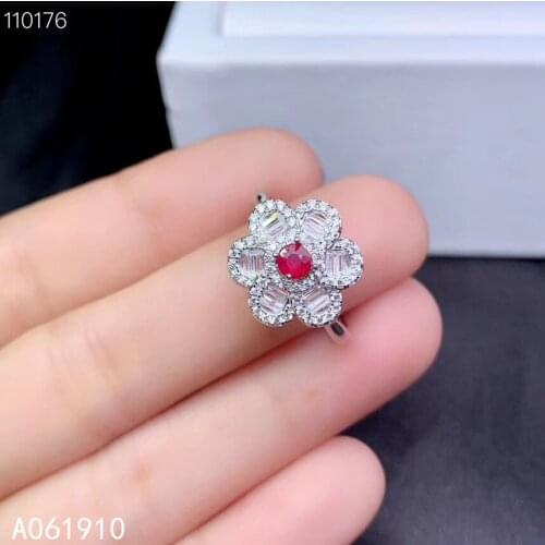 KJJEAXCMY fine jewelry 925 sterling silver inlaid natural ruby gemstone popular female ring support detection trendy