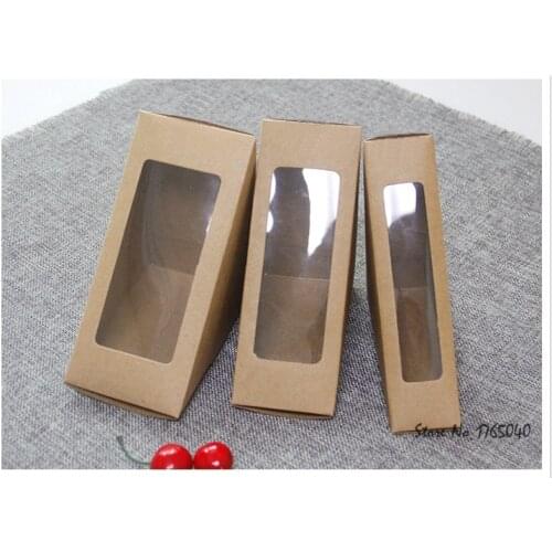 Brown kraft paper Sandwich boxes Open the window Food packing box Sandwich box 1000pcs/lot