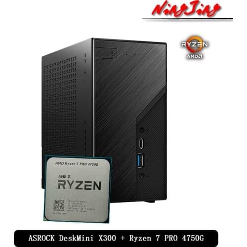 ASROCK DeskMini X300 Cases and motherboard + Ryzen 7 PRO 4750G R7 PRO 4750G CPU Suit [ without (SSD / RAMs) ] NB-RAMs Socket AM4