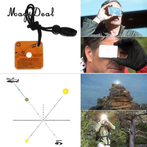 MagiDeal Multifunction Practical Outdoor Emergency Survival Reflective Signal Mirror with Whistle for Camping Hiking Marine Boat