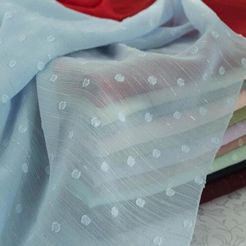 Metallic Chiffon Dress Shirt Fabric Crepe Ribbon Craft Material