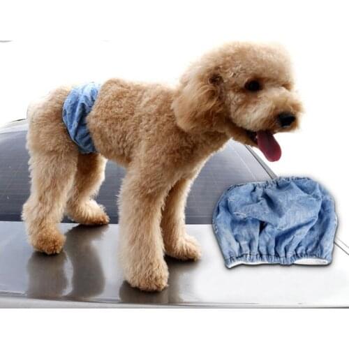 Fashion pet dog Hole denim physiological belt costume doggy Menstrual pants puppy shorts clothes dogs accessories 1pcs