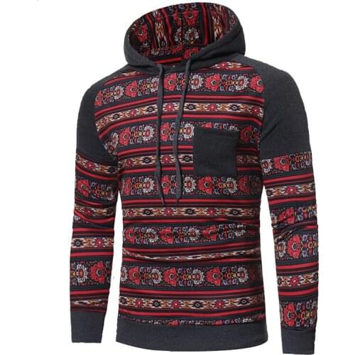 LCULESAM Men Ethnic Style Printing Vintage Hoodie Mens fashion Hooded Sweatshirt sudaderas hombre roupas masculinas