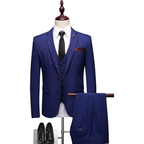 Men Suit Brand Fashion Patchwork Mens 3 Pieces Suits Black,Red, Dark Green Burgundy Costume Acket Trousers Waistcoat