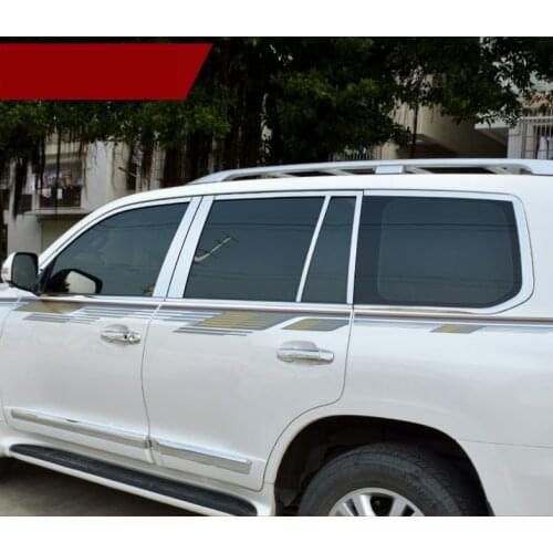 Stainless steel car window trims for toyota land cruiser 2008 2009 2010 2011 2013 2012 2014 2015 2016 2017 2018
