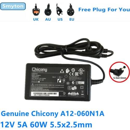 Original Chicony A12-060N1A 12V 5A 4.16A 60W 5.5x2.5mm AC Adapter For DELTA EADP-60MB B Monitor Laptop Power Supply Charger