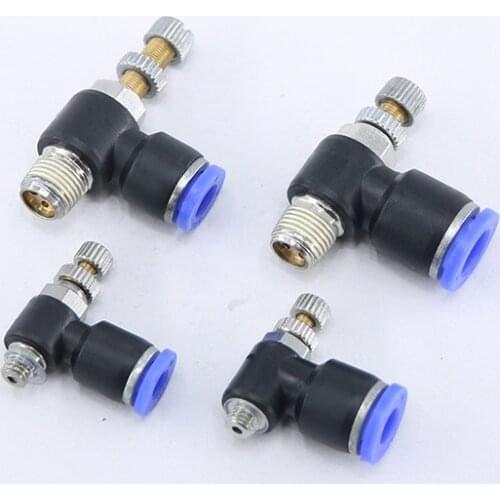 1pcs SL throttle valve Serie Pneumatic Throttle Speed Controller for 6/8/10/12 mm