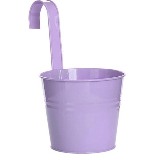 Hanging Flower Pot Sturdy Natural Style Multi-color Durable Iron Exquisite Metal Bucket for Balcony