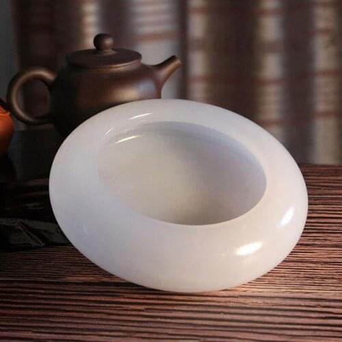 Natural Afghan white jade ashtray ornaments home office living room craft decoration gifts