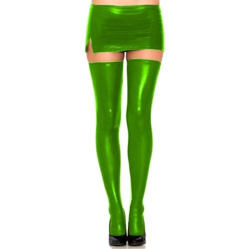 Sexy Women PU Faux Leather Micro Mini Skirt Tight Pencil Skirts Wet Look Club DS Dance Wear with Stockings Erotic Set Plus Size