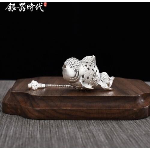 Silver) follicular tea artifact features seiko fine silver and exquisite tea table furnishing articles goldfish