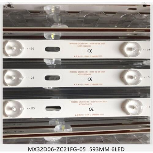 2pcs LED backlight strip for 32inch Tv Ptv32e20dsgwa Sky worth 32X6 Jl.d3MX315M09, MX32D06-ZC21FG-05, 303MX320031 593mm 6leds