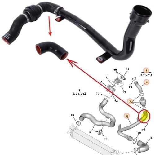 TURBO HOSE BOXER IV-JUMPER 2.0HDI FOR IV-DUCATO IV 2018-AFTER-2.2HDİ EURO6 METAL PIPE HARİÇ 1617244480-1638153280