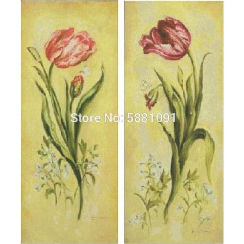 Tulip flower patterns Counted Cross Stitch 11CT 14CT 18CT 28CT DIY Cross Stitch Kits Embroidery Needlework Sets home decor