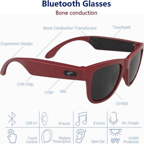 Smart Bluetooth glasses High End Smart Sunglasses Anti-UV Sunglasses Bone Conduction Wireless Headset Microphone Glasses